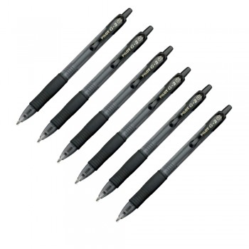 Pilot G2 Gel Ink Pen 1.0mm-Black (Half Dozen) 