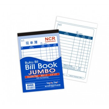 SBS JNB83502 3.5" X 5" JUMBO NCR Bill Book (80 set X 2)