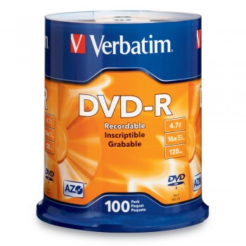 Verbatim DVD-R 16X 4.7GB 120MIN 100PCS